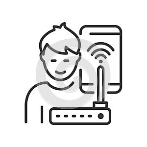 System Administrator - vector line design single isolated icon