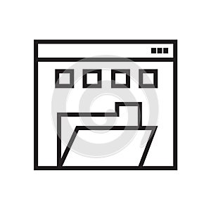 System backup icon, folder in browser vector