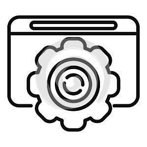 System backup icon outline vector. Data cloud