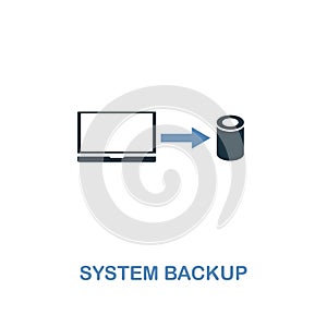 System Backup icon in two colors. Premium design from internet security icons collection. Pixel perfect simple pictogram system