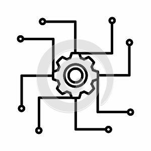 System Control Setting Icon Outline Vector