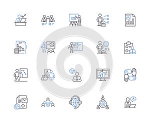 System design outline icons collection. System, Design, Architecture, Modeling, Algorithm, Coding, Simulation vector and