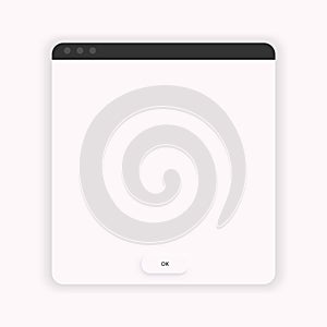 System dialog message box. Modal window popup