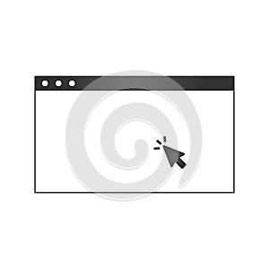 System dialog window with cursor mouse click. Sign of Dialog Window. Vector illustration isolated on white background