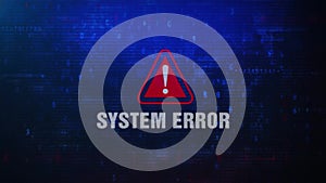 System Error Alert Warning Error Message Blinking on Screen .