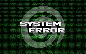 System error on binary code background
