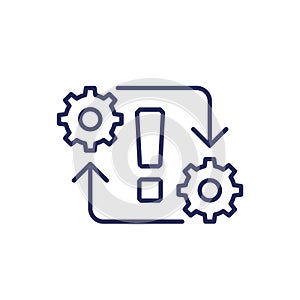 system error line icon on white