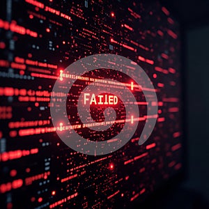 System Error Message Failed Display on Digital Screen