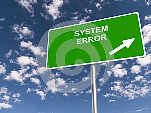 System error traffic sign