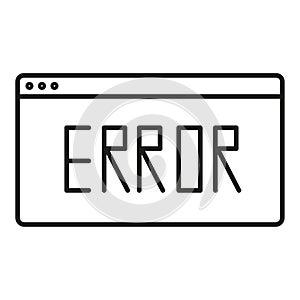 System error window. Failure notification symbol. Computer screen alert. Vector interface icon.
