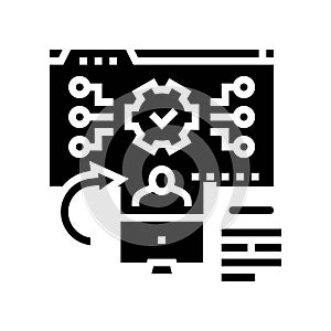 system evaluation analyst glyph icon vector illustration