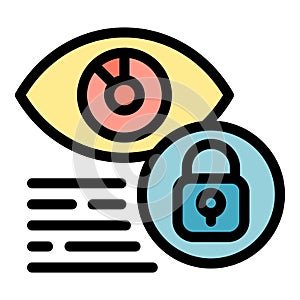 System eye privacy icon color outline vector