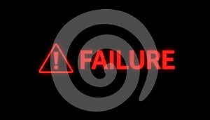 System failure warning showing red error message on black background