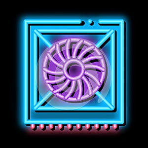 system fan computer component neon glow icon illustration