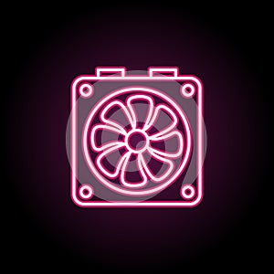 System fan neon icon. Simple thin line, outline vector of computer parts icons for ui and ux, website or mobile application