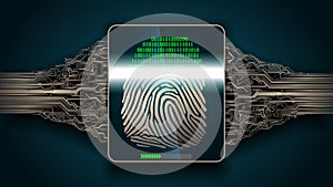 The system of fingerprint scanning - biometric security digital