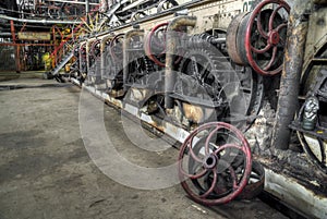 System of gear wheels run by belt in Gondang Baru, Java, Indonesia
