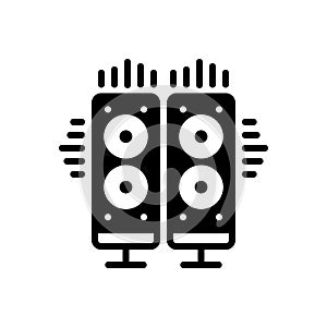 Black solid icon for System, music and loudspeaker