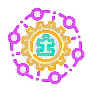 system integration business process color icon vector illustration