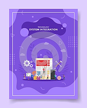 System integration concept for template of banners, flyer, books cover, magazine