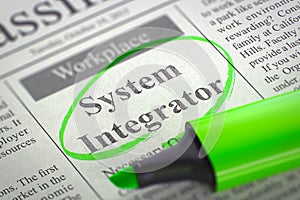 System Integrator Job Vacancy. 3D. photo