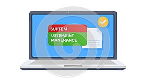 System Maintenance and Support on Laptop Screen Vector, vector design Generative AI