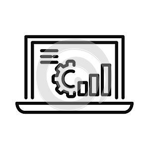 System Monitoring Set Black And White Illustration