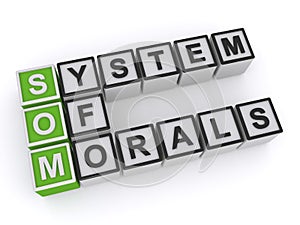 System of morals word block