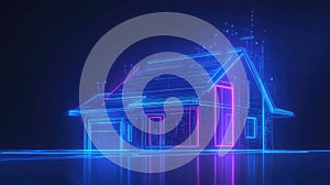 system neon glow effect on home security system