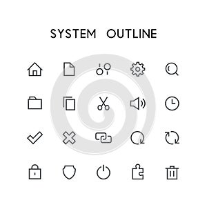 System outline icon set