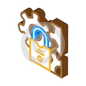 system padlock isometric icon vector illustration