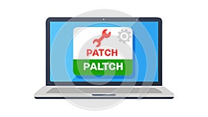 System Patch Update on Laptop Screen Vector, vector design Generative AI