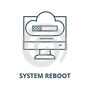 System reboot vector line icon, linear concept, outline sign, symbol