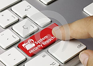 System security breach - Inscription on Red Keyboard Key