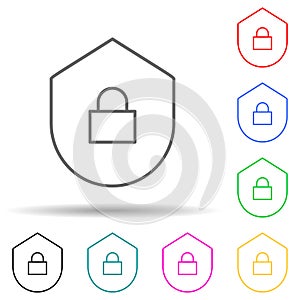system security multi color style icon. Simple thin line, outline vector of new technologies icons for ui and ux, website or
