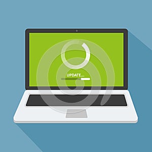 System software update loading process. Vector illustration