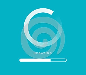 System software update or upgrade. Application loading process symbol web screen. Vector computer technology