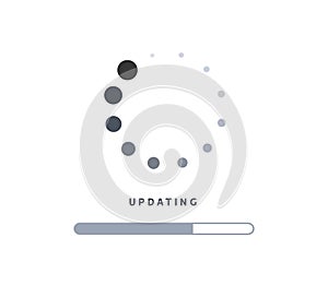System software update or upgrade. Application loading process symbol web screen. Vector computer technology