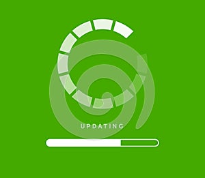 System software update or upgrade. Application loading process symbol web screen. Vector computer technology