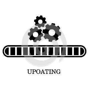 System software update or upgrade. Application loading process symbol web screen. Vector computer technology.