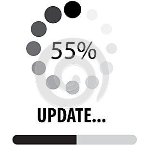 System software update and upgrade concept. Loading process screen. flat style