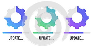 System software update and upgrade concept. Loading process screen. Vector illustration.