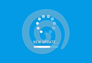 System software update and upgrade concept. Loading process screen. Vector illustration