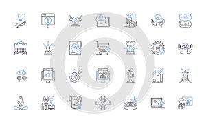 System and structure line icons collection. Architecture, Framework, Infrastructure, Design, Organization, Pattern