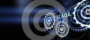 System Supervisory Control And Data Acquisition technology concept. SCADA. 3d illustration