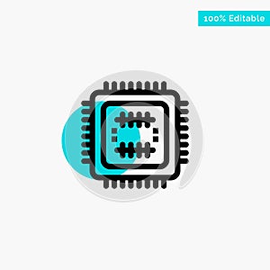 System, Tech, Technology, Cpu turquoise highlight circle point Vector icon