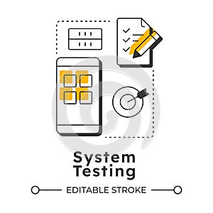 System testing modern linear concept icon