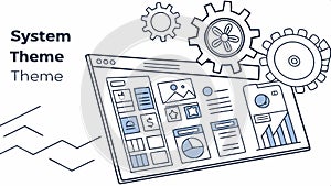 System theme interface, software design elements vector design Generative AI