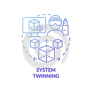 System twinning blue gradient concept icon