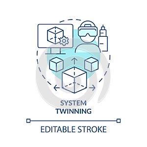 System twinning turquoise concept icon